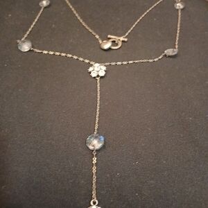 Elegant Silver Necklace with Blue Accents
